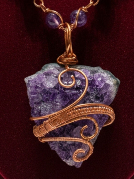 Ultra Premium Purple Amethyst Healing Masterpiece Pendant/Necklace