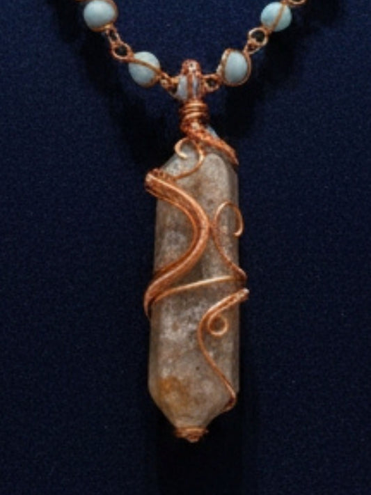 Luxury Agate/ Angelite masterpiece Pendant