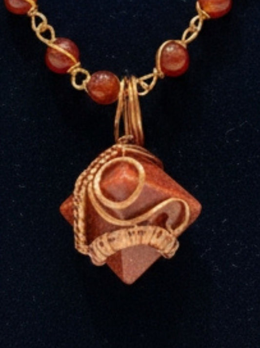 Red Goldstone/Jasper Healing Masterpiece Pendant