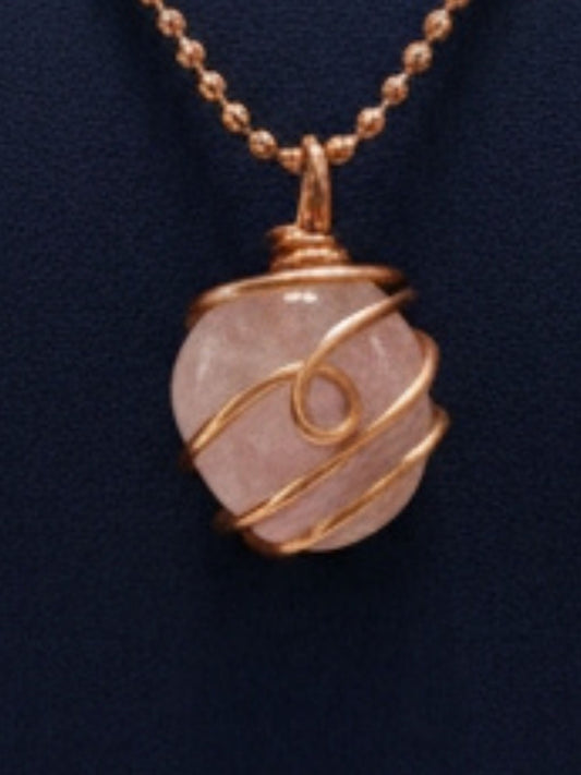 Rose Quartz Reiki Healing Infused Pendant