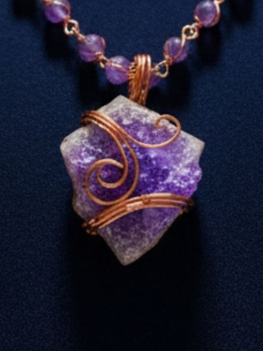 Luxury Purple Amethyst Healing Masterpiece Pendant