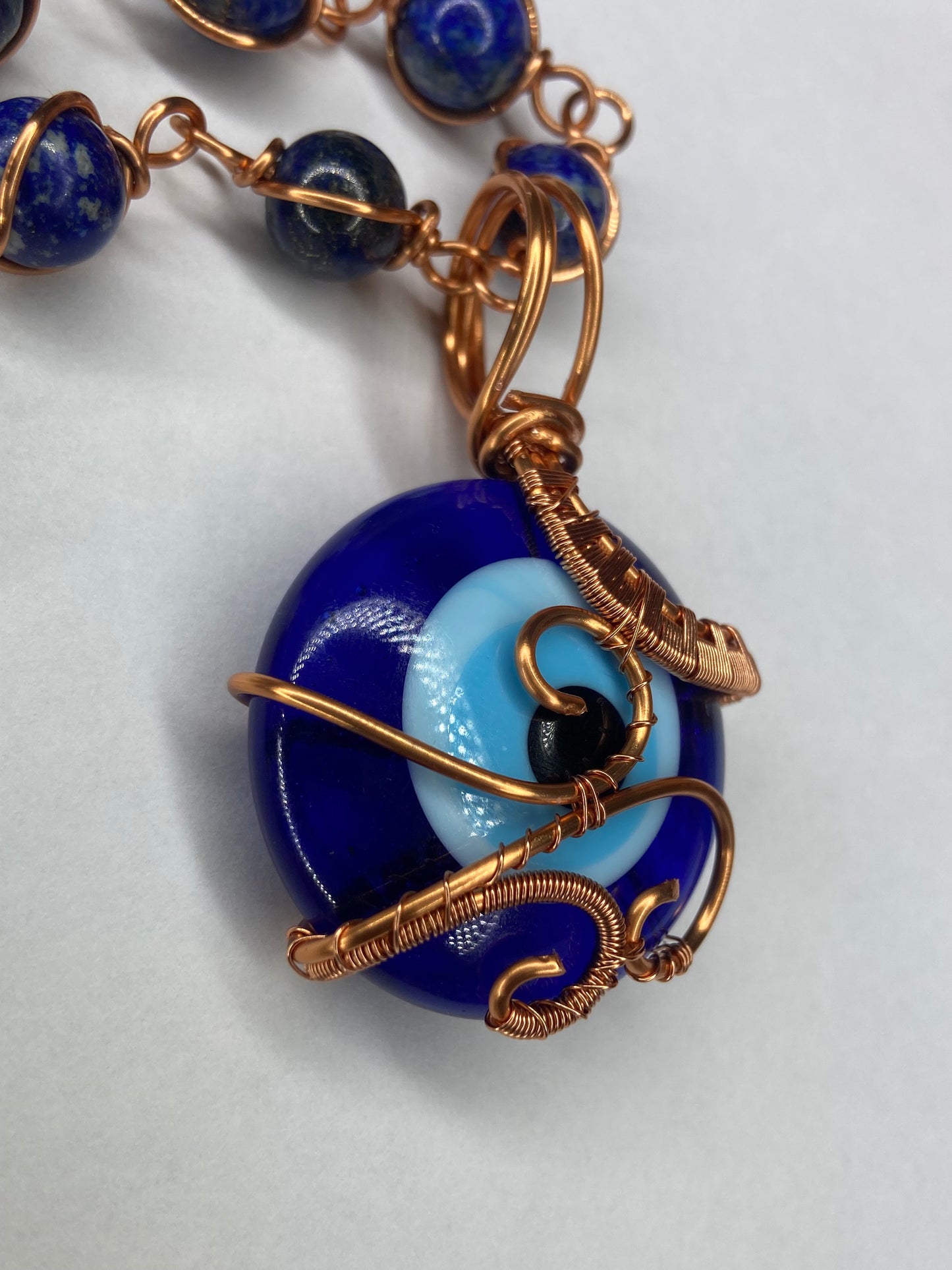 Luxury Evil Eye/Lapis Lazuli Masterpiece Pendant Necklace