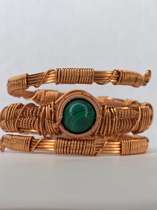 Luxury Green Malachite Masterpiece  Healing Bracelet