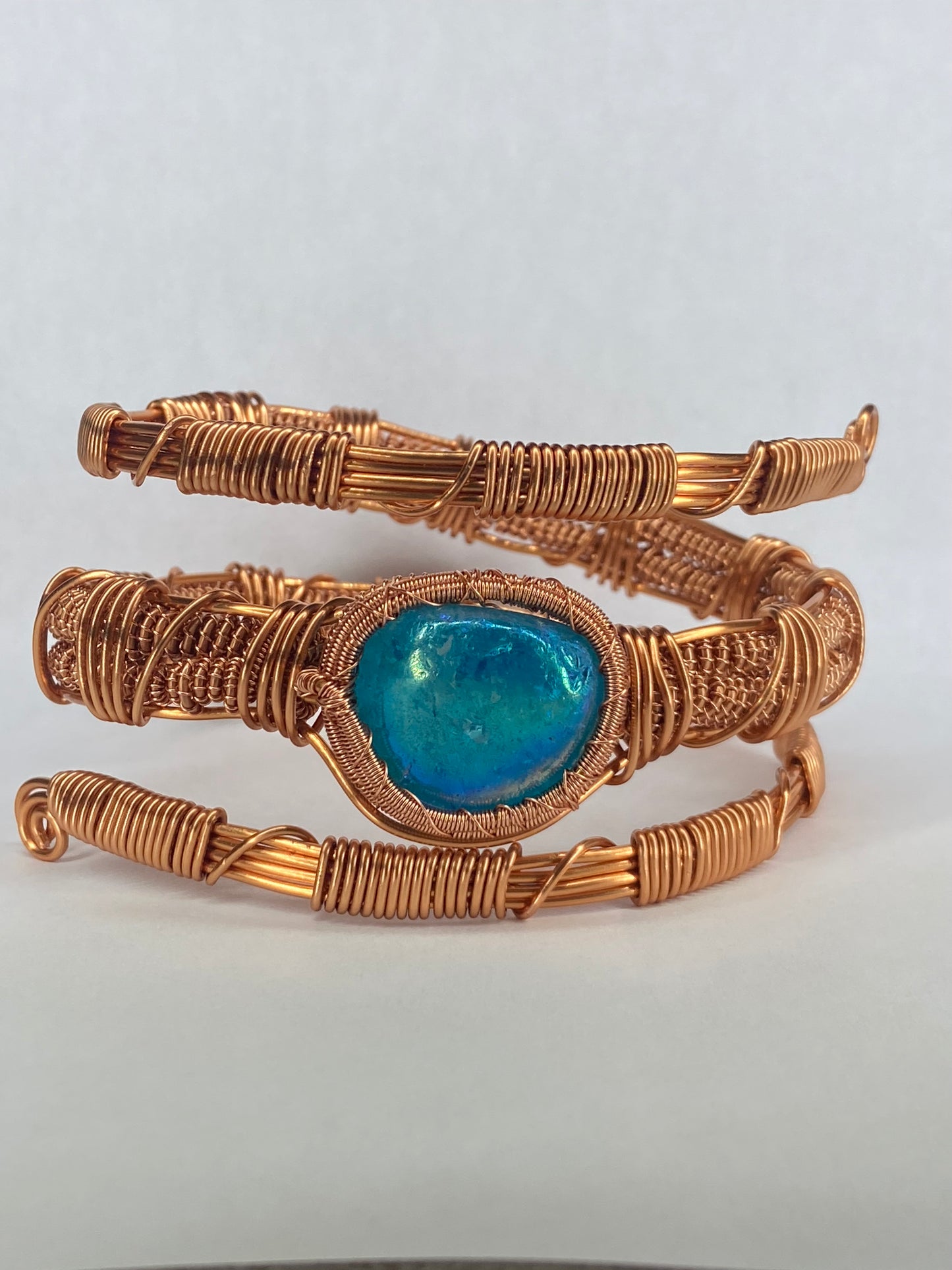 Luxury Blue Aqua Aura Quartz Masterpiece Bracelet