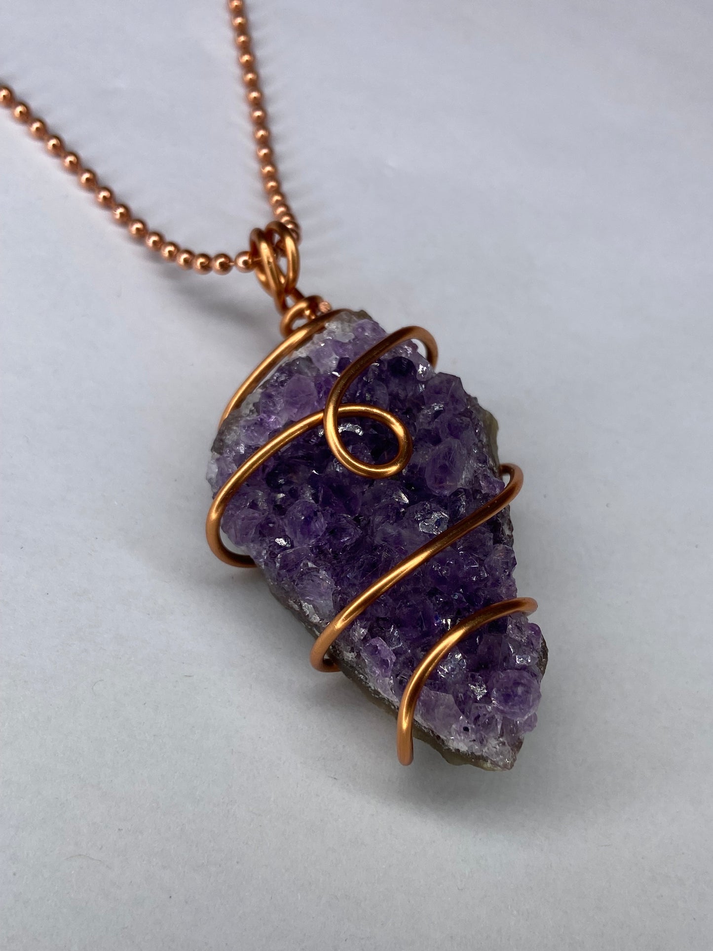 Amethyst Copper Healing Pendant