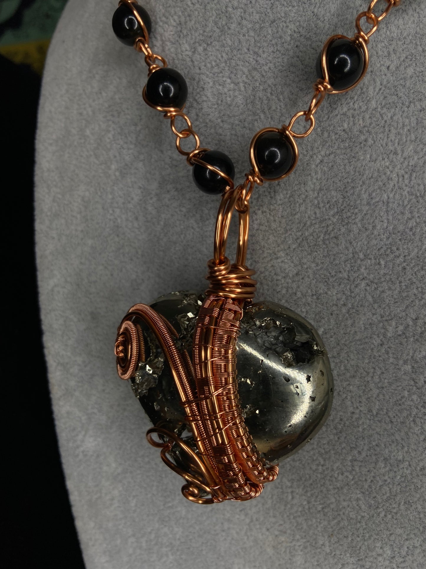 Luxury Pyrite Heart + Golden Obsidian Reiki Infused Masterpiece Pendant