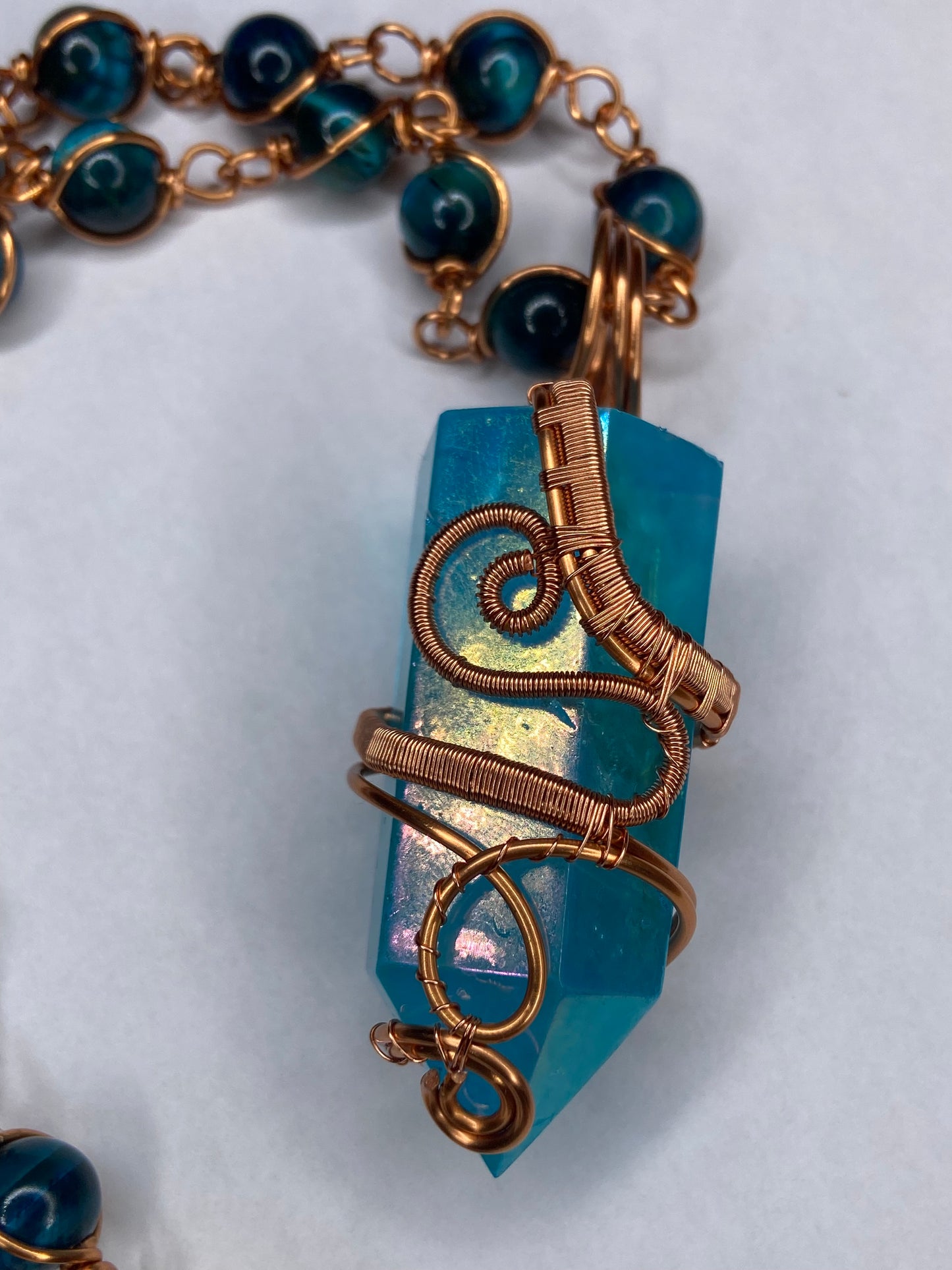 Luxury Blue Aqua Aura Quartz Masterpiece Pendant