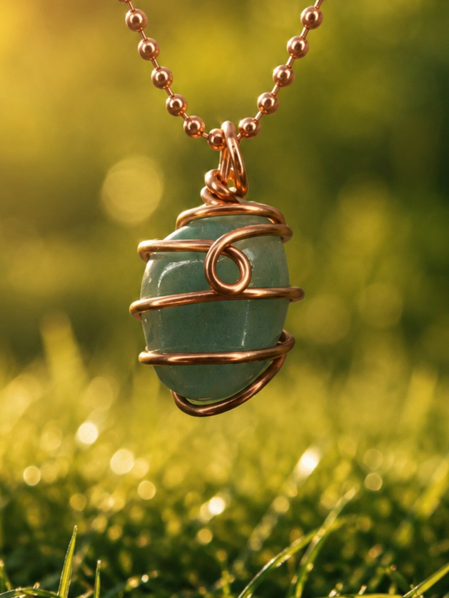 Green Aventurine Necklace for Prosperity, Confidence & Growth