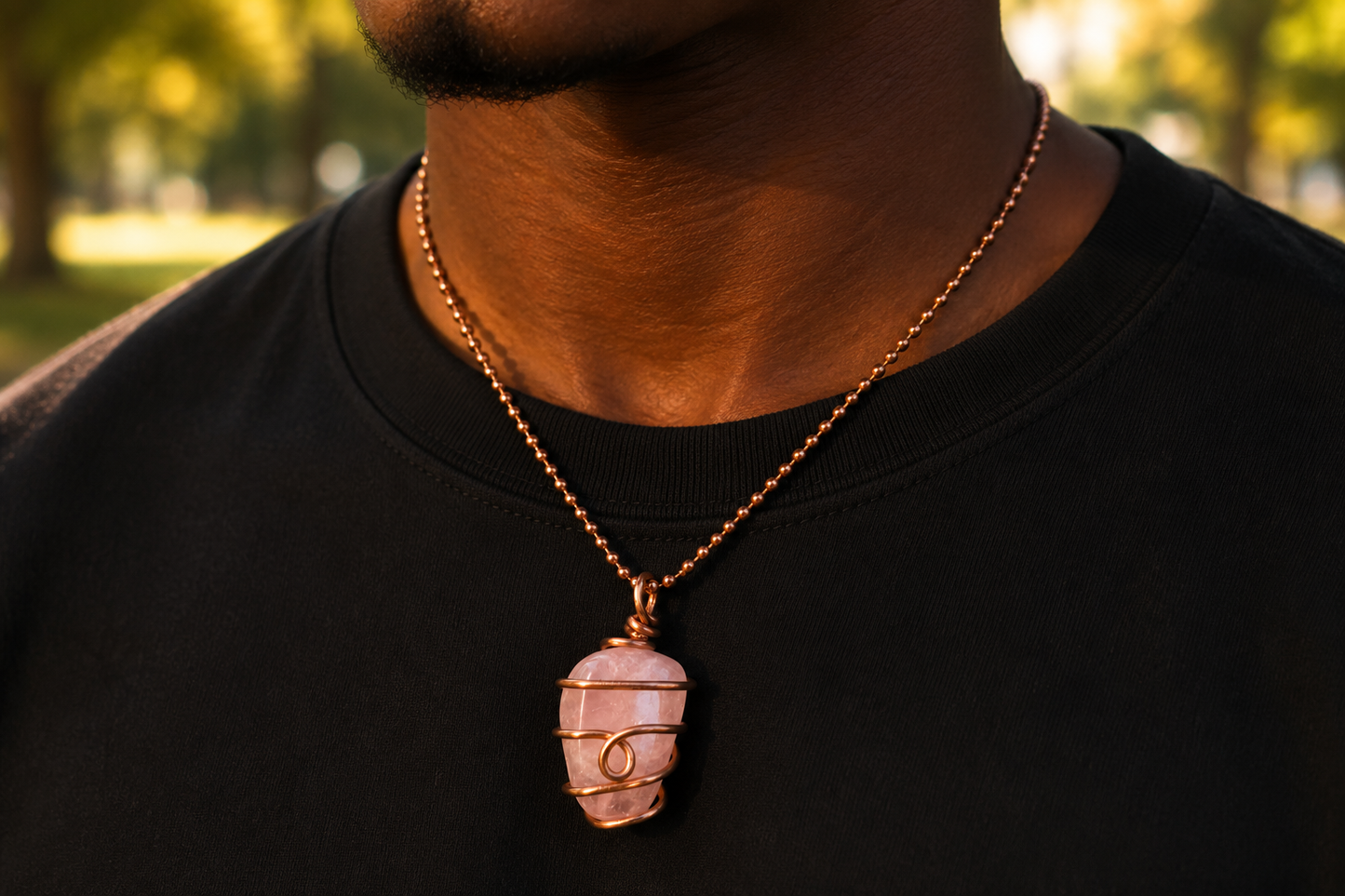 Rose Quartz Necklace for Love, Self-Worth & Emotional Healing