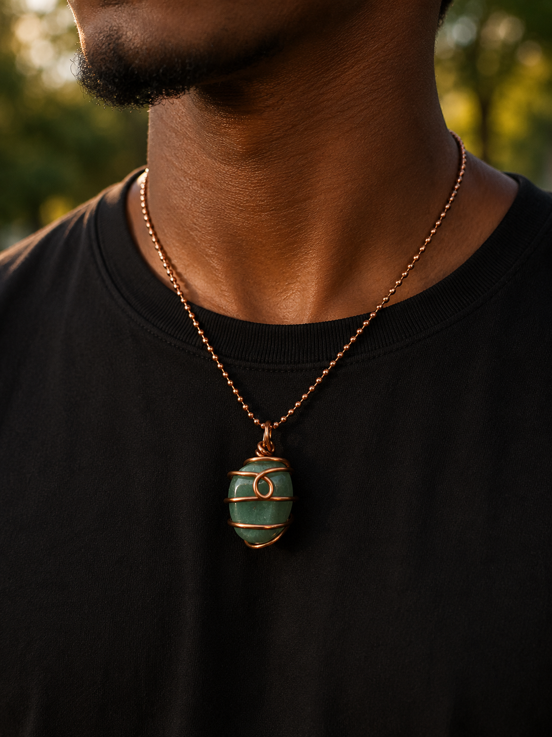 Green Aventurine Necklace for Prosperity, Confidence & Growth
