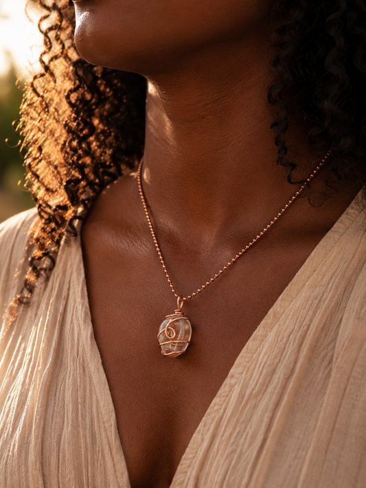 Clear Quartz Necklace for Clarity, Focus & Energy Amplification
