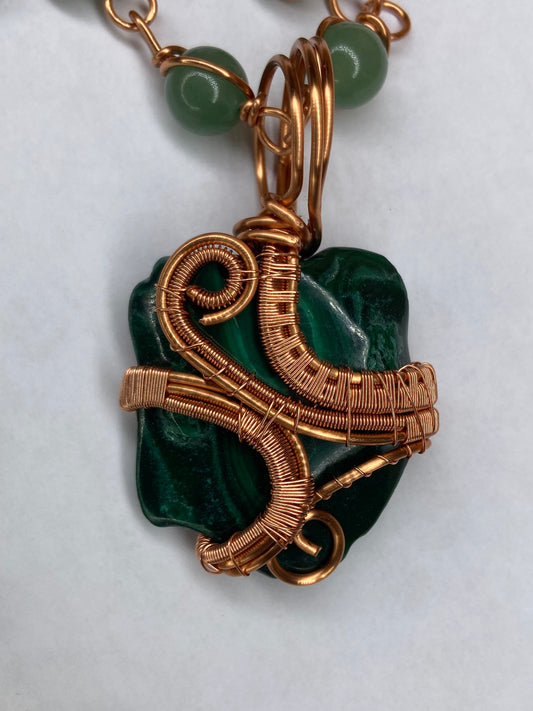 Luxury Green Malachite Masterpiece Pendant