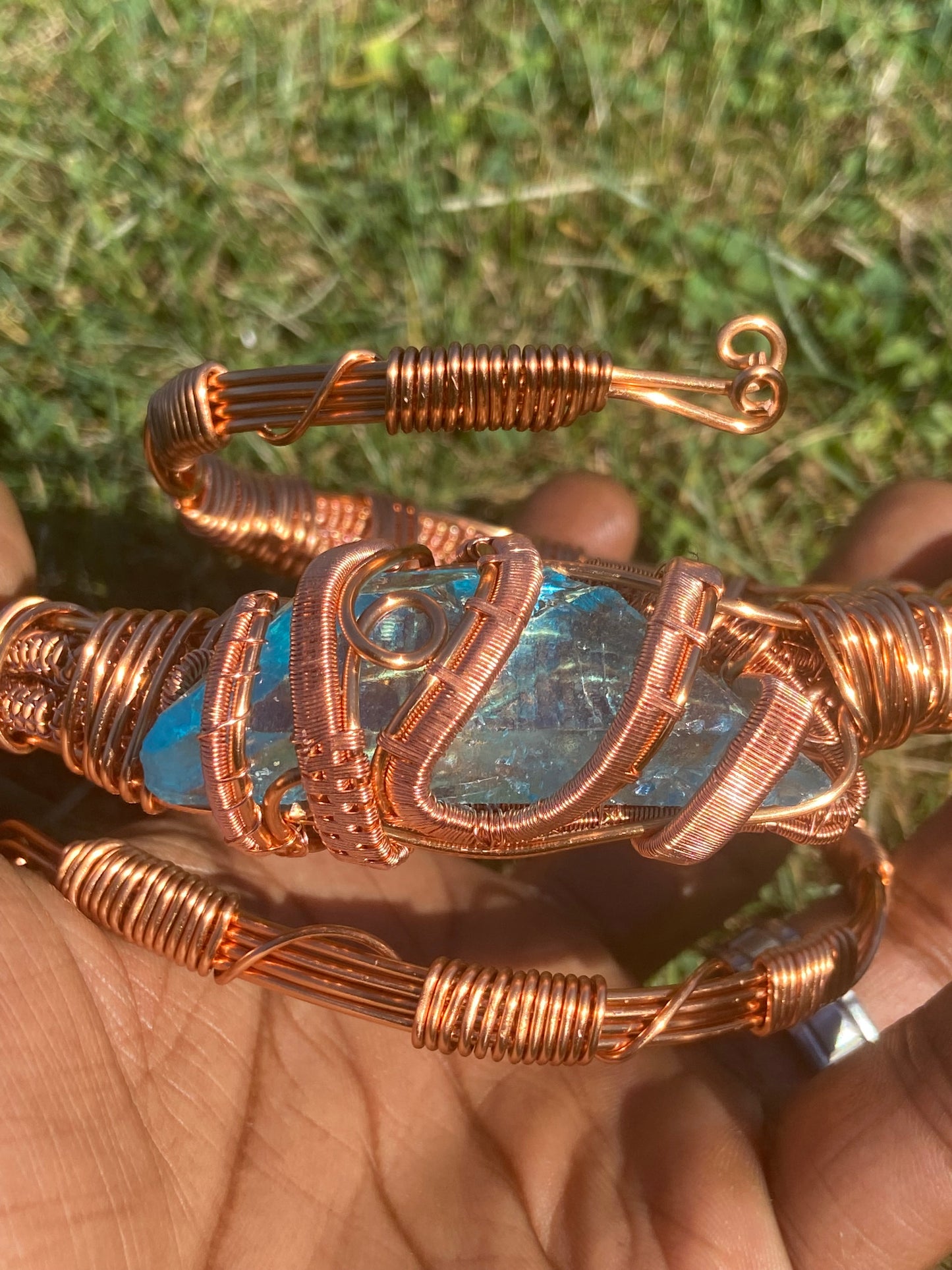 Aqua Aura Quartz Reiki Infused Masterpiece Bracelet