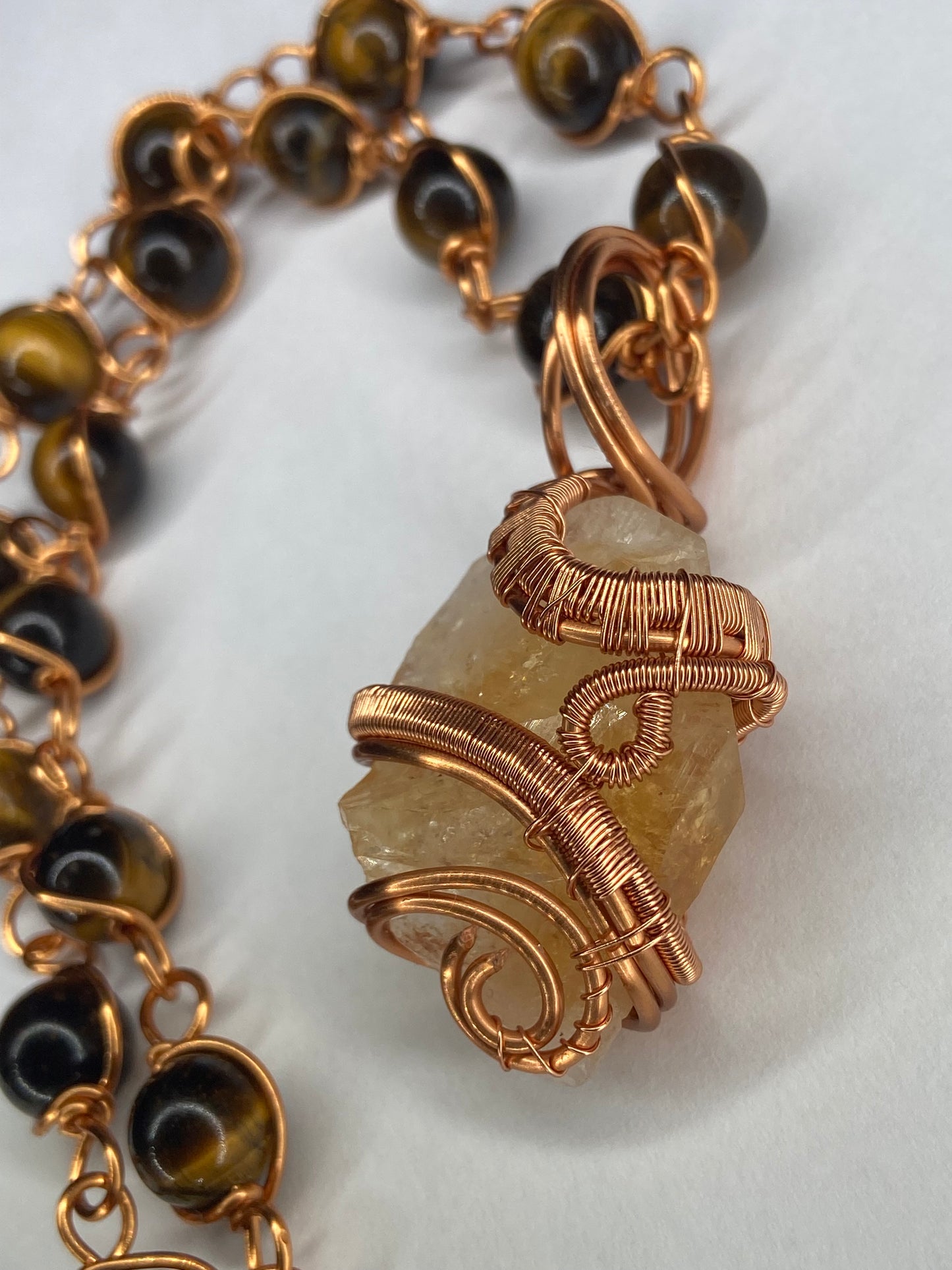Luxury Citrine &Tigers Eye Masterpiece Healing Pendant