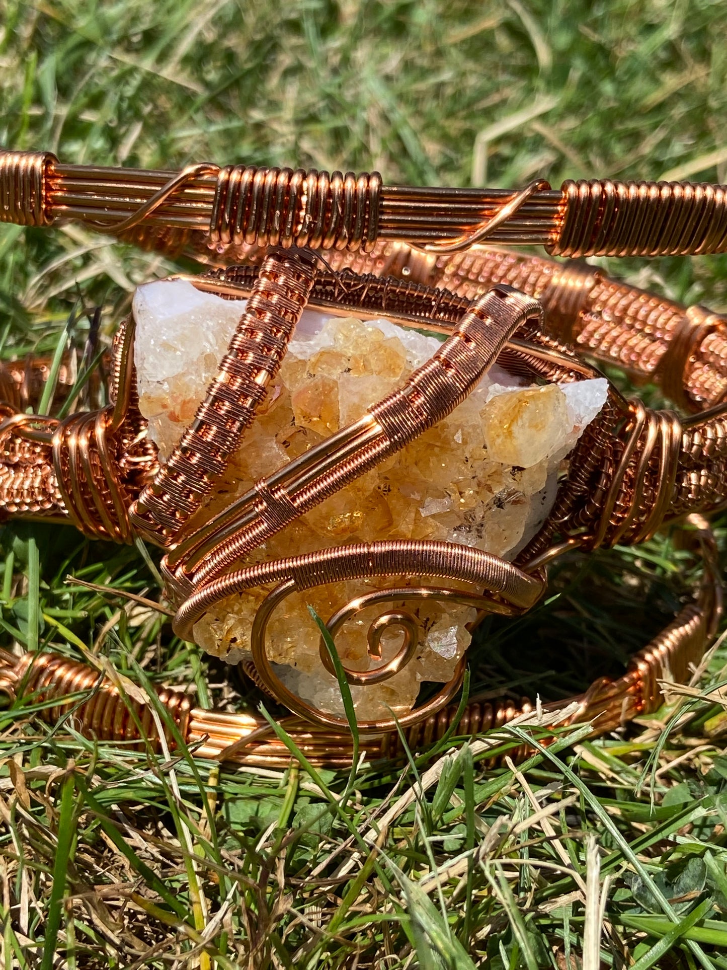 Citrine Reiki infused Masterpiece Copper Healing Bracelet