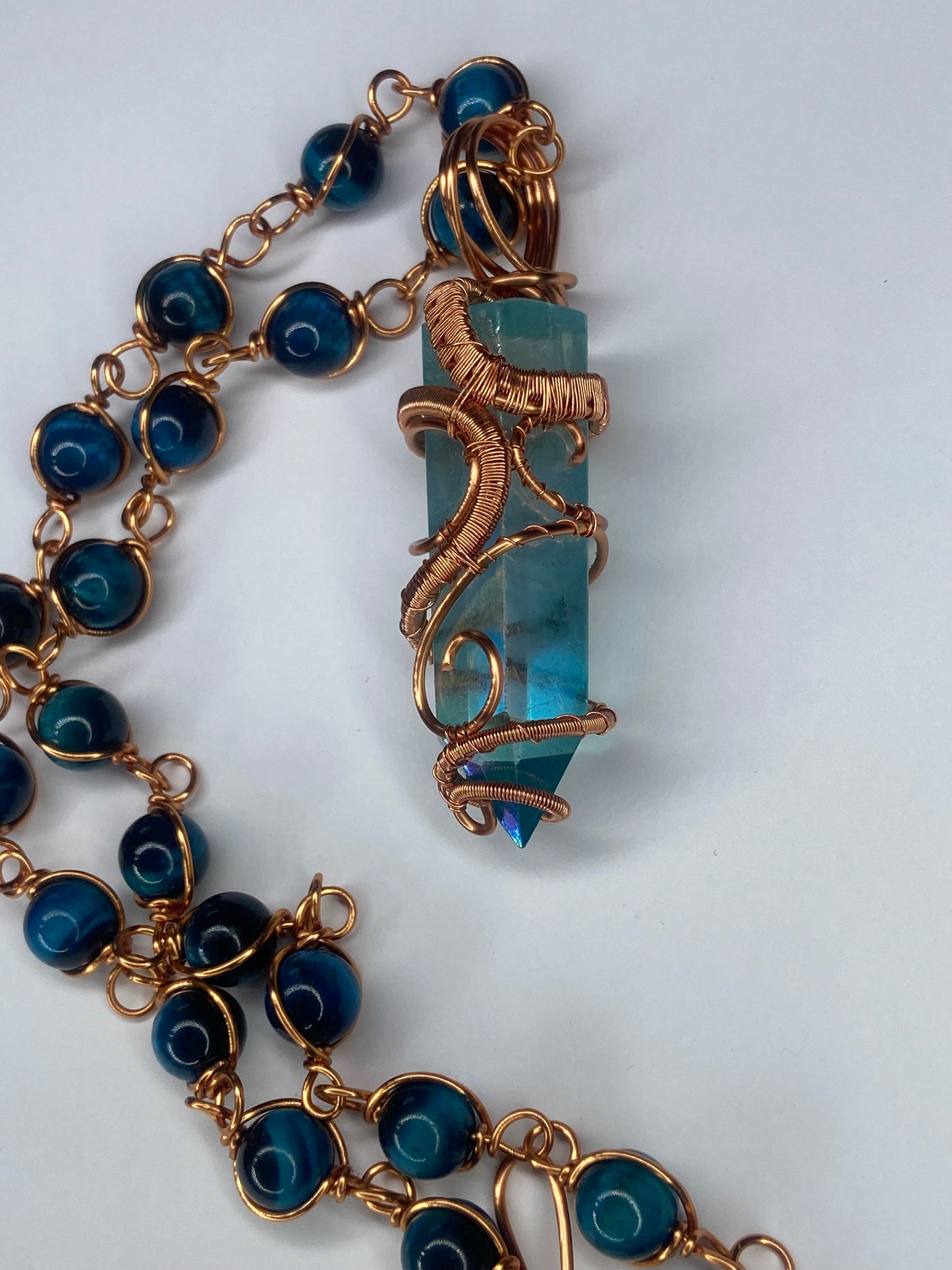Luxury Blue Aqua Aura Quartz Masterpiece Healing Pendant