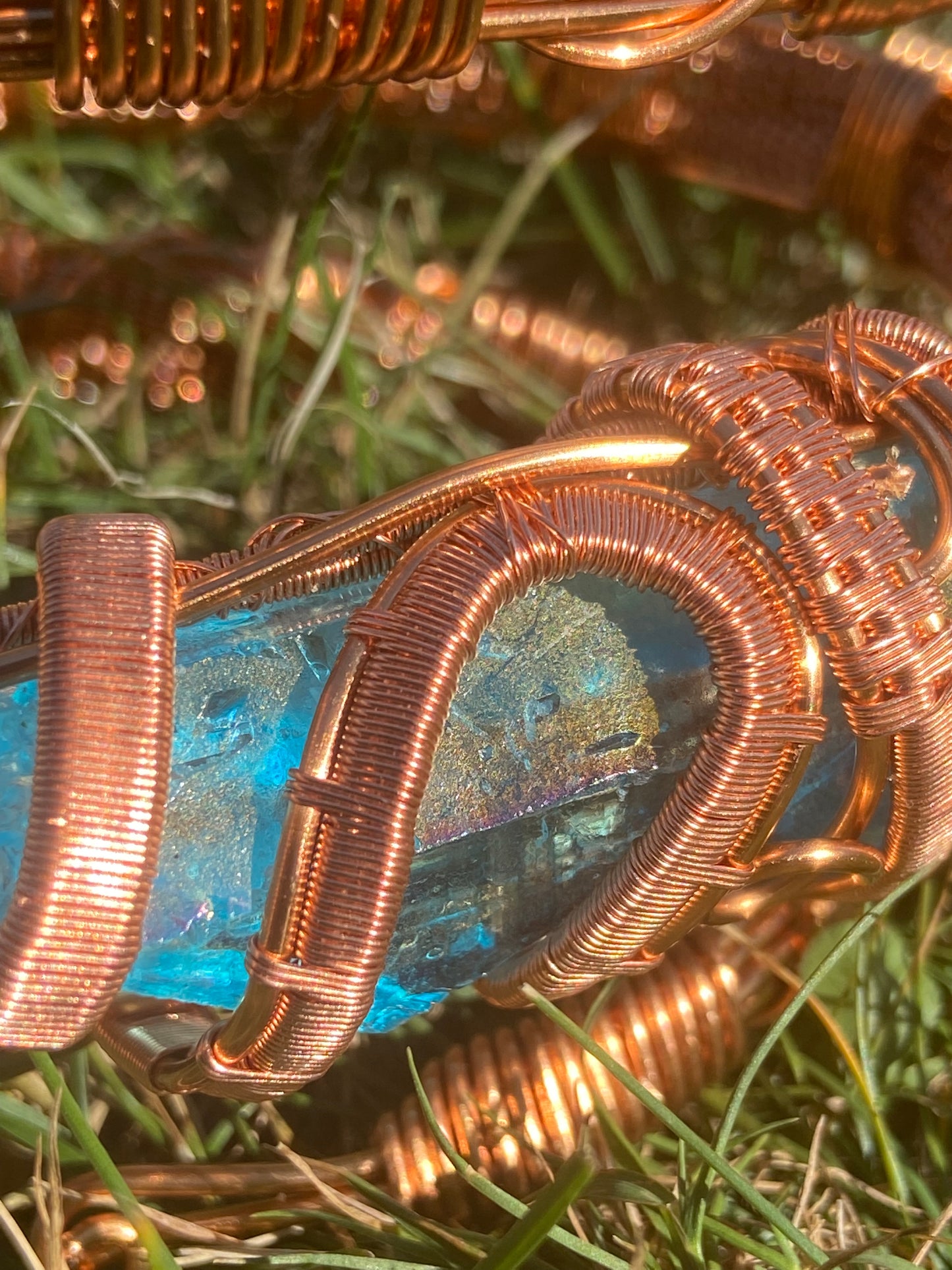 Aqua Aura Quartz Reiki Infused Masterpiece Bracelet