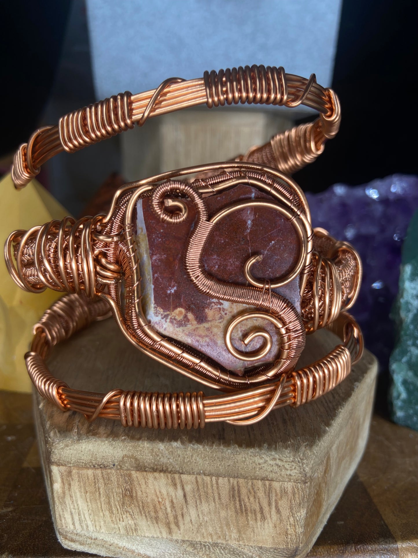 Red Jasper Reiki Infused Masterpiece Copper Bracelet