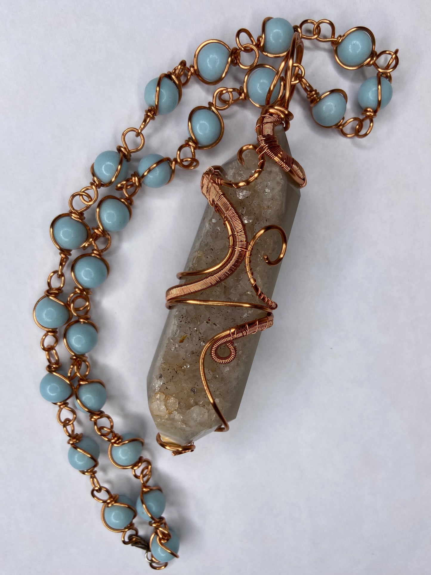 Luxury Agate/ Angelite masterpiece Pendant