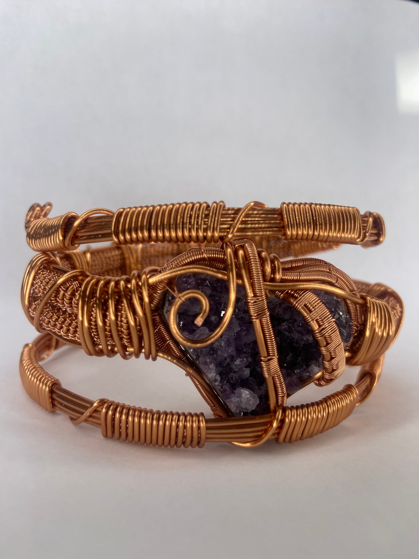 Luxury Amethyst Masterpiece Copper Healing Bracelet