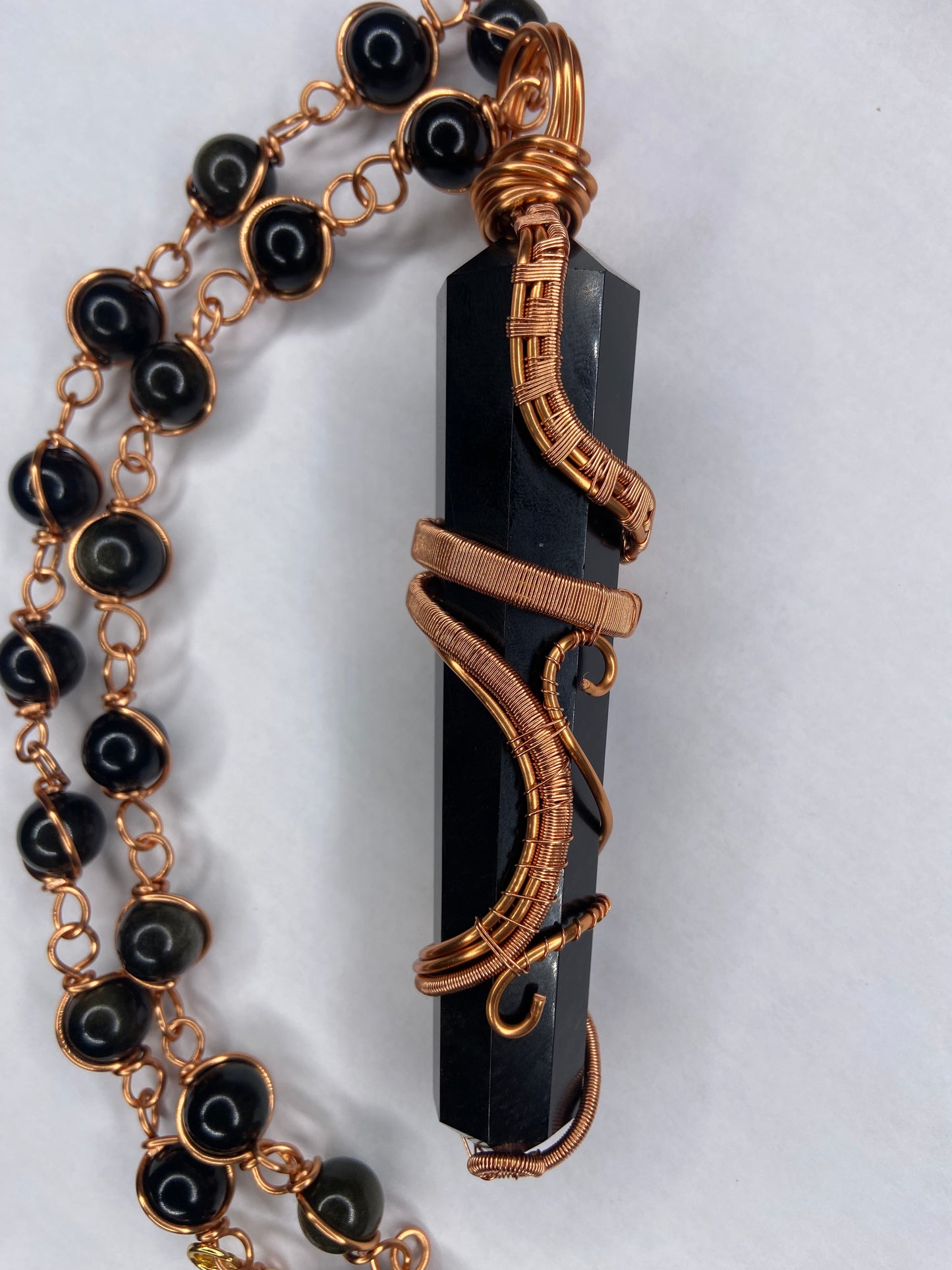 Luxury Golden Obsidian Healing Masterpiece Pendant