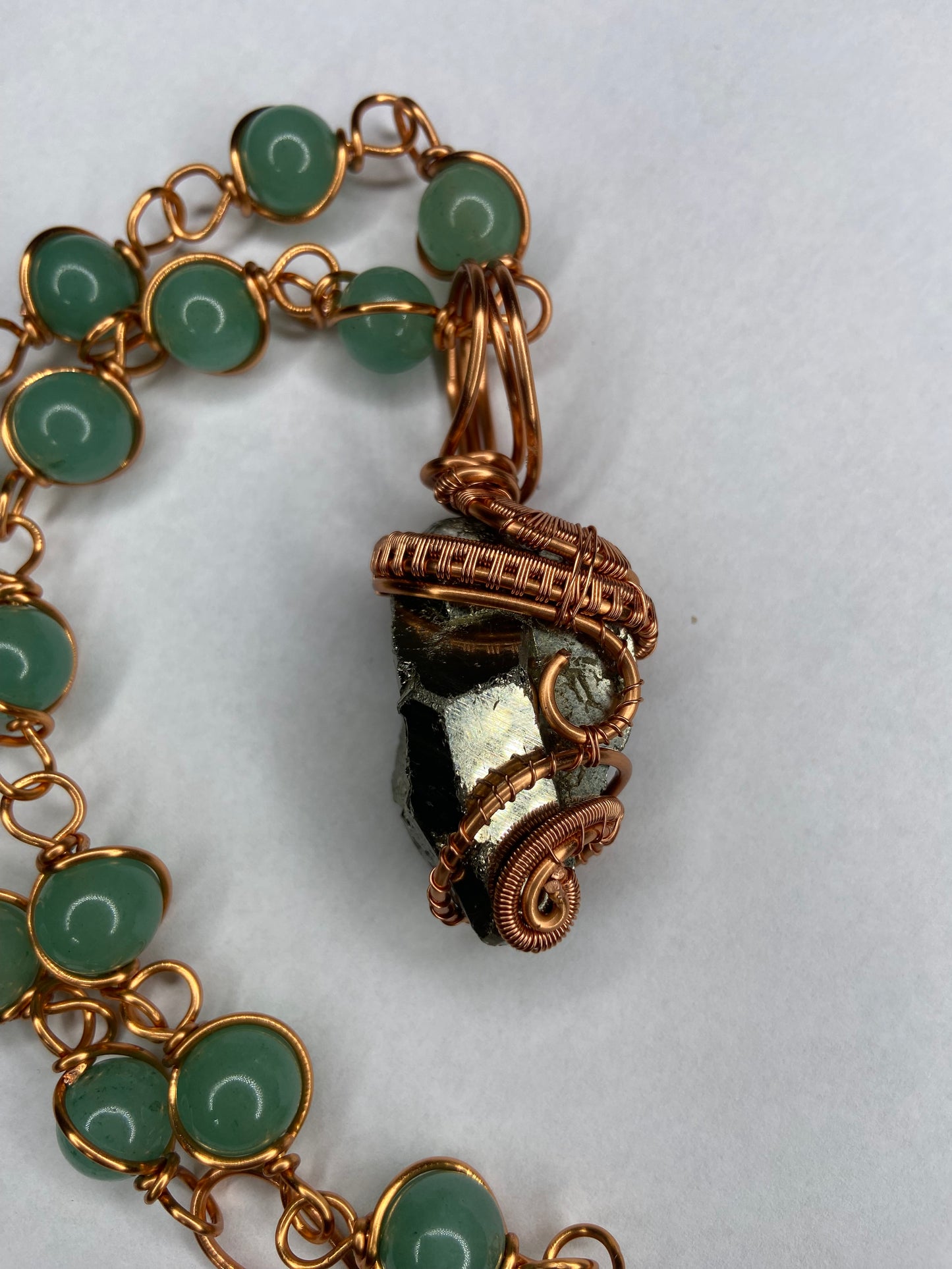 Luxury Pyrite/Green Aventurine Masterpiece Healing Pendant
