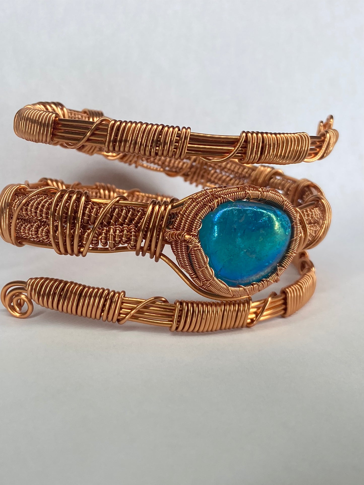 Luxury Blue Aqua Aura Quartz Masterpiece Bracelet