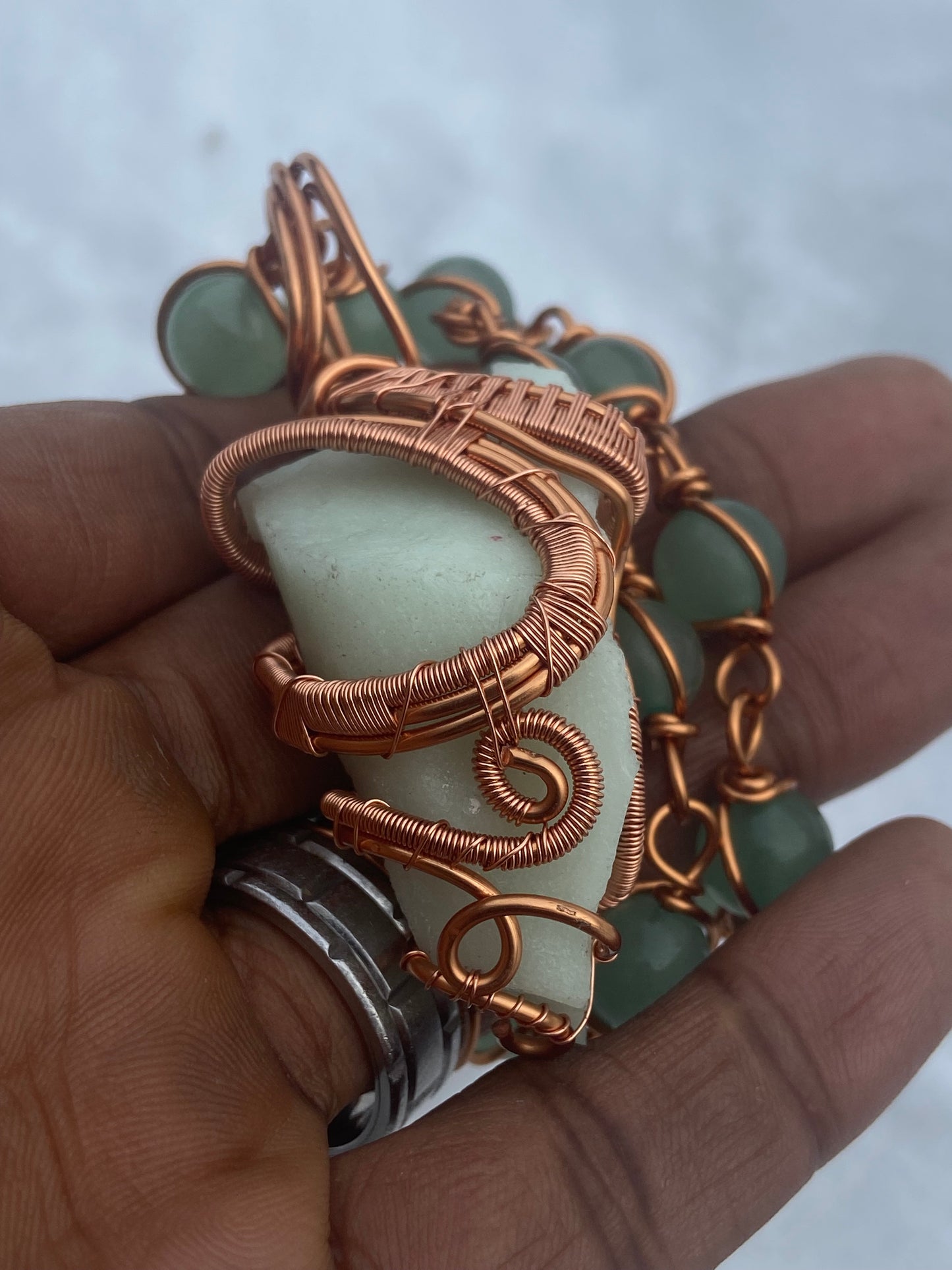 Luxury Kryptonite + Green Aventurine Reiki Infused Masterpiece Pendant