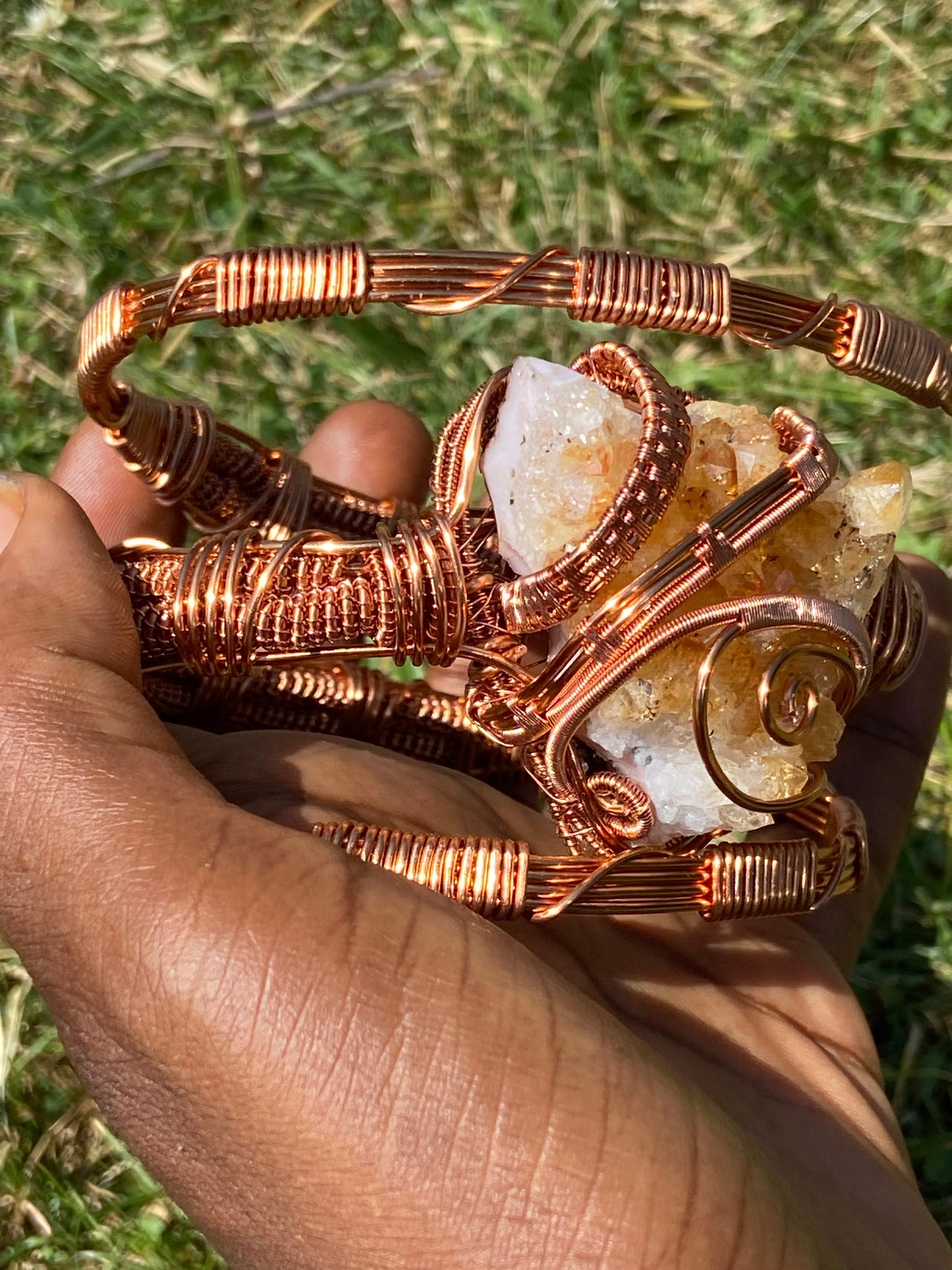 Citrine Reiki infused Masterpiece Copper Healing Bracelet