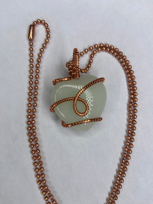 Glowing Heart Kryptonite Healing Copper Pendant