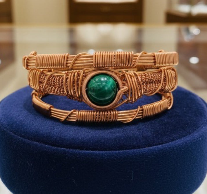 Luxury Green Malachite Healing Masterpiece Bracelet