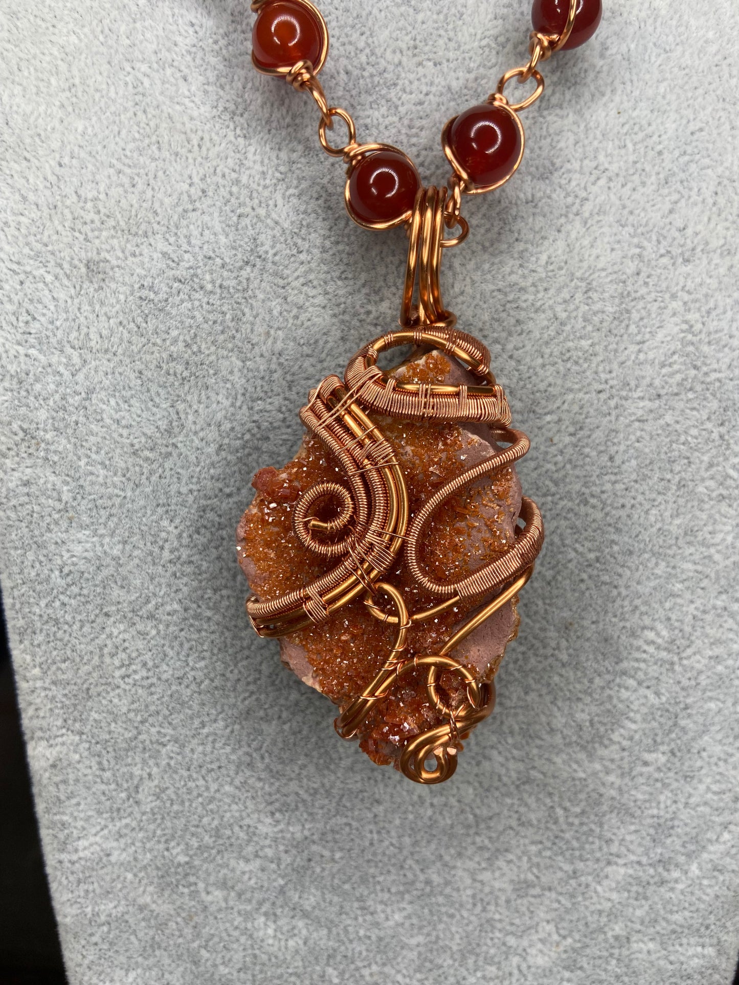 Vanadinite + Carnelian Reiki Infused Masterpiece Pendant