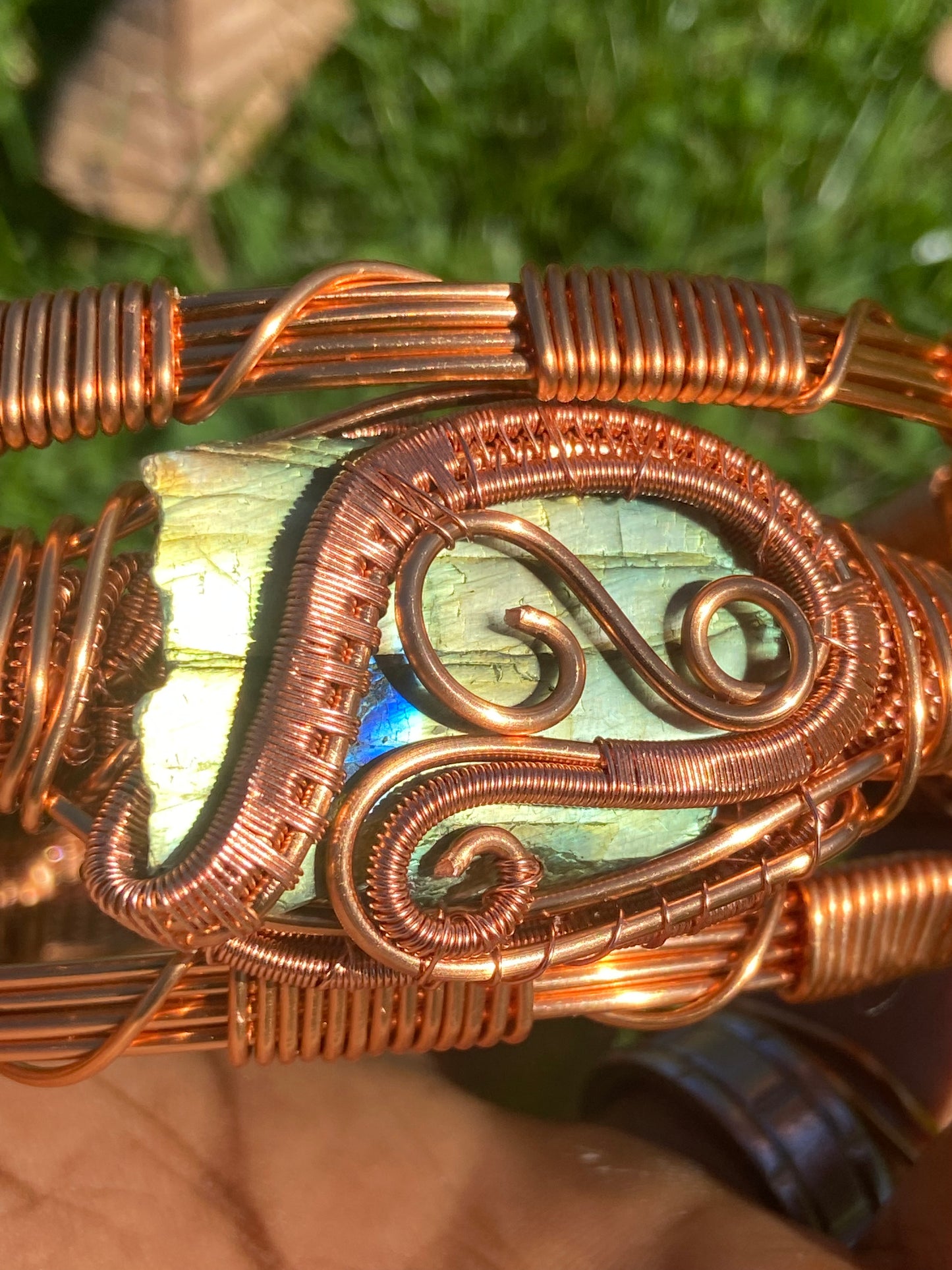 Luxury Labradorite Reiki Infused Masterpiece Copper Healing Bracelet