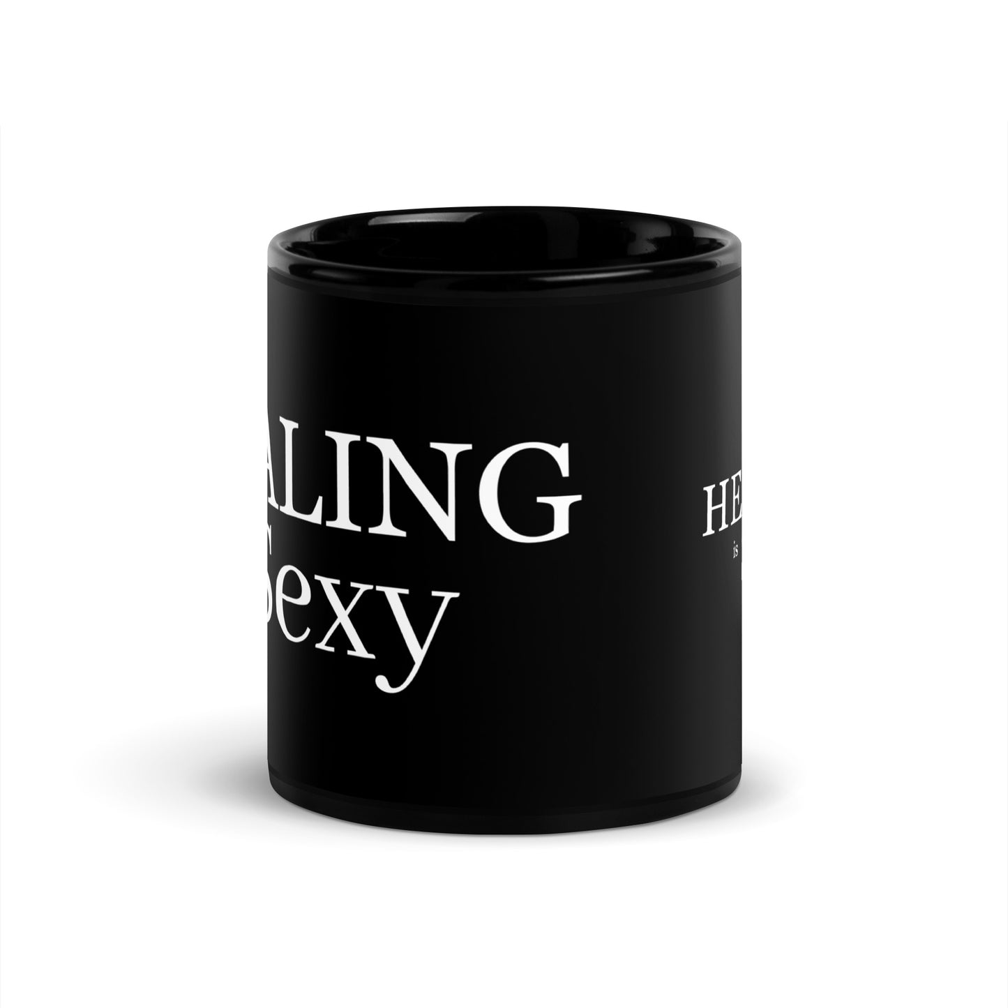 Healing is Sexy Luxury Black Glossy Mug