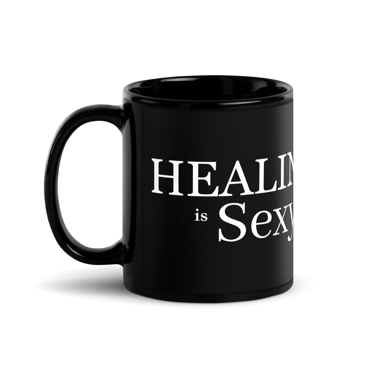 Healing is Sexy Luxury Black Glossy Mug