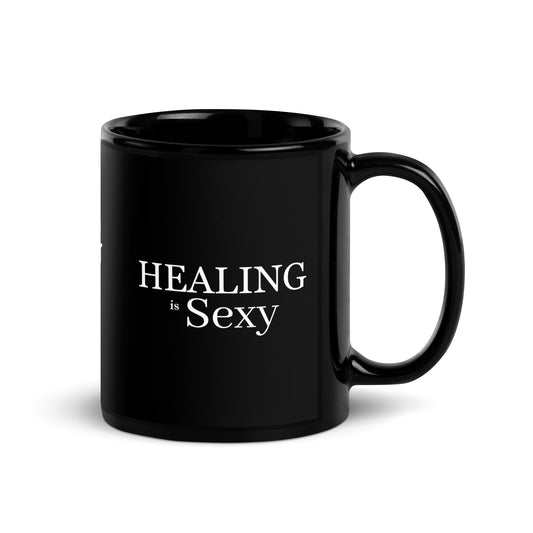 Healing is Sexy Luxury Black Glossy Mug