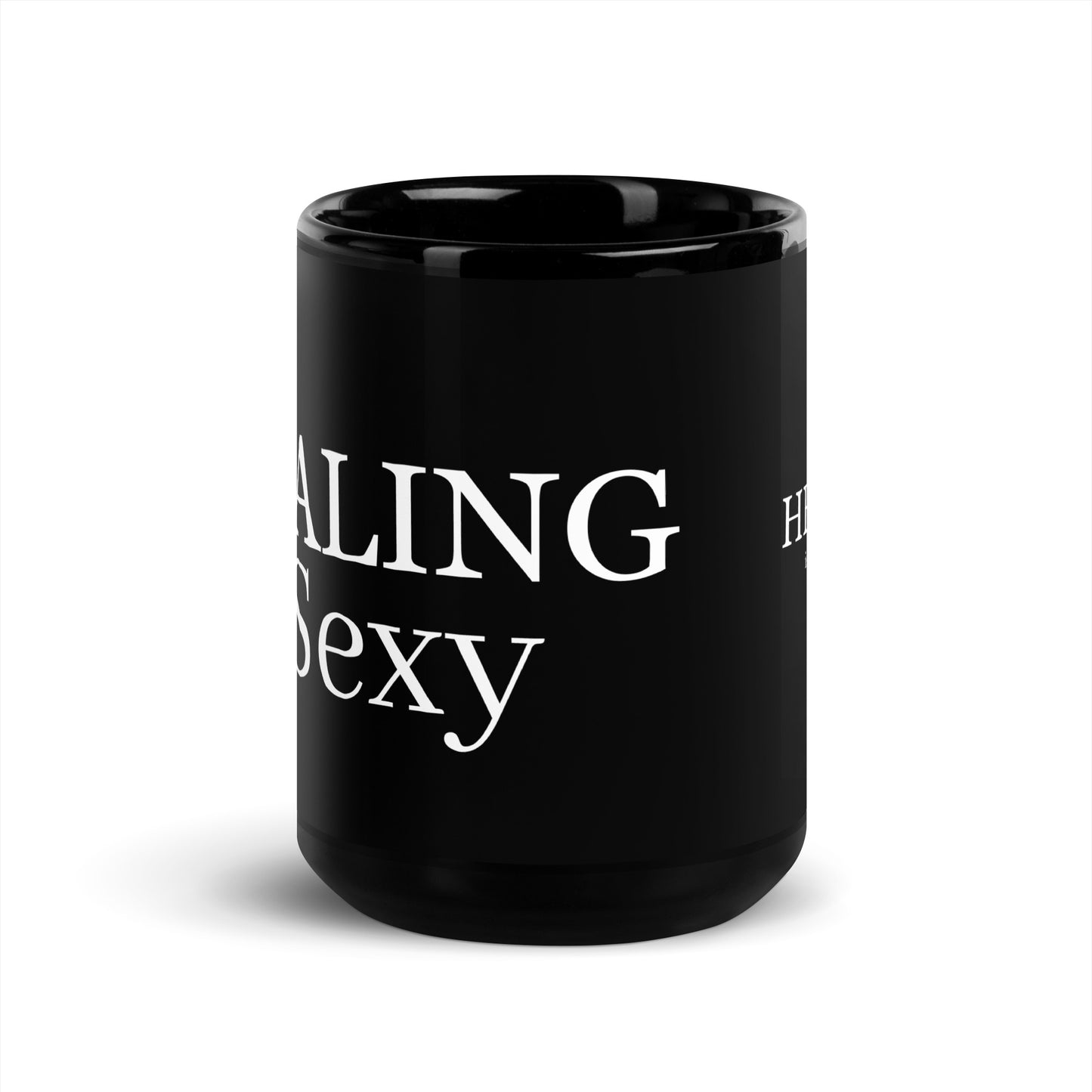 Healing is Sexy Luxury Black Glossy Mug