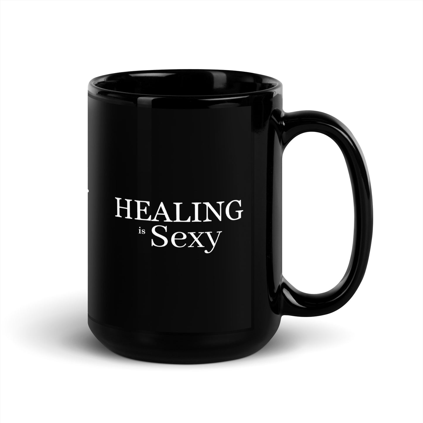 Healing is Sexy Luxury Black Glossy Mug