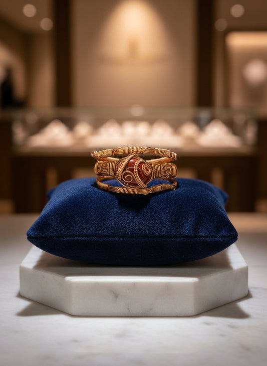 Luxury Red Jasper Masterpiece Copper Healing Bracelet