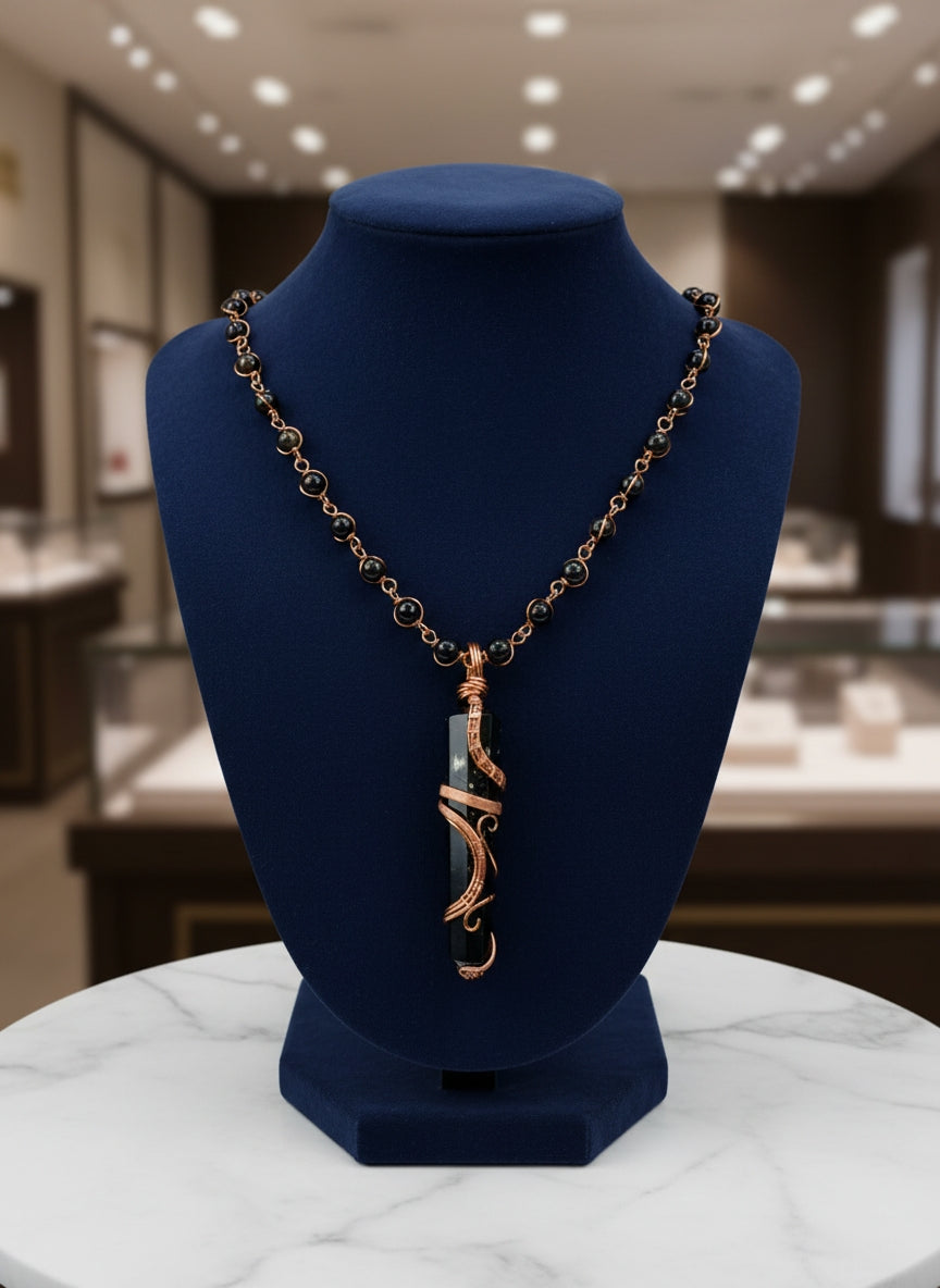 Luxury Golden Obsidian Healing Masterpiece Pendant