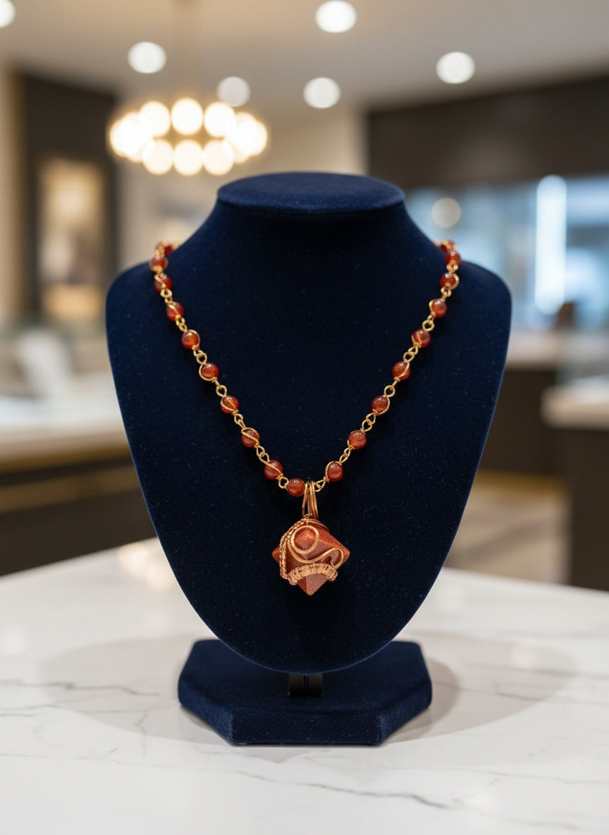 Red Goldstone/Jasper Healing Masterpiece Pendant