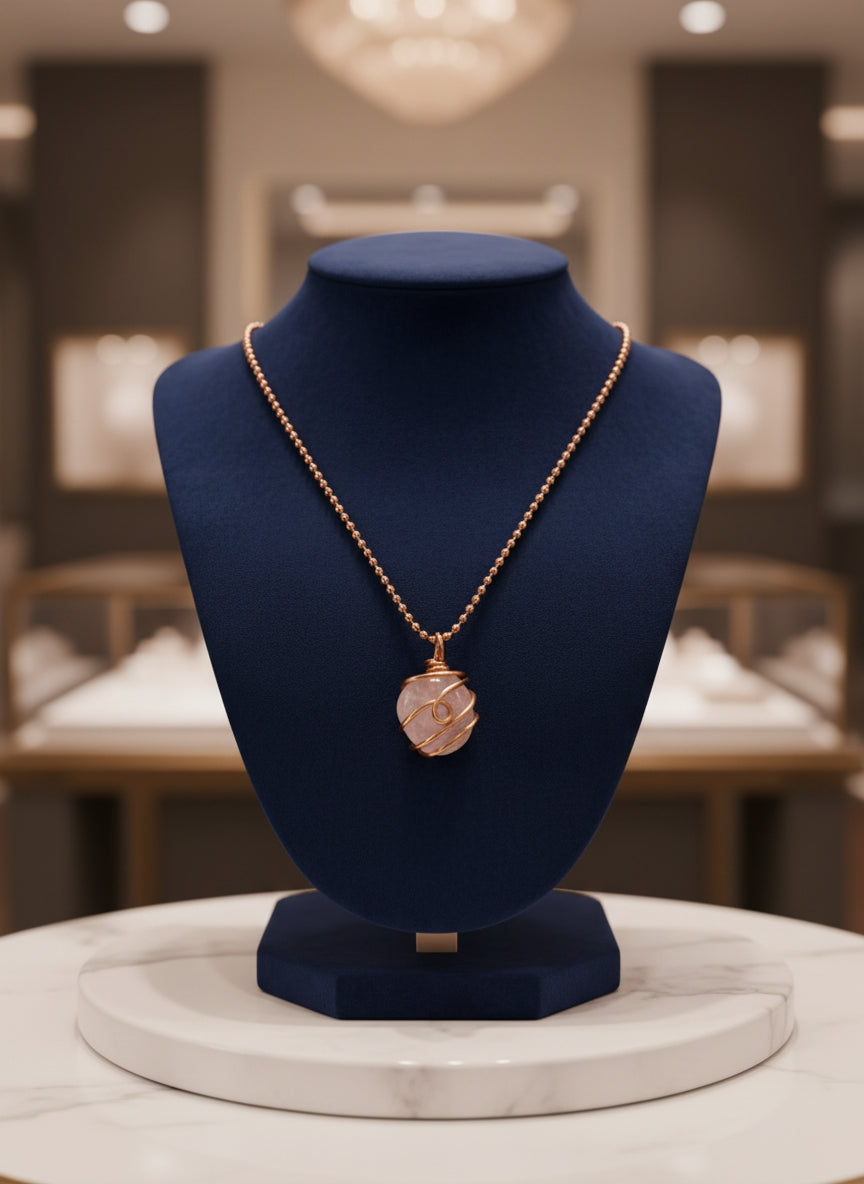 Rose Quartz Reiki Healing Infused Pendant