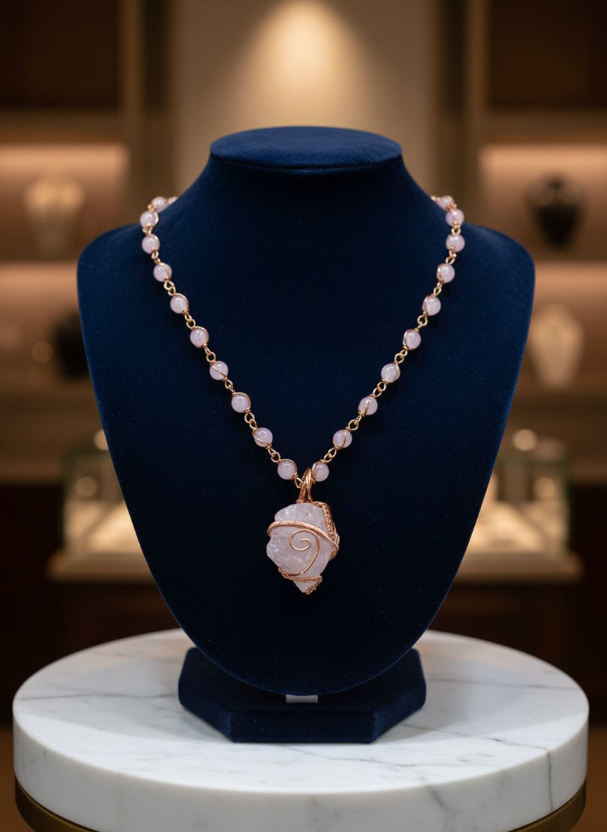 Luxury Rose Quartz Masterpiece Pendant