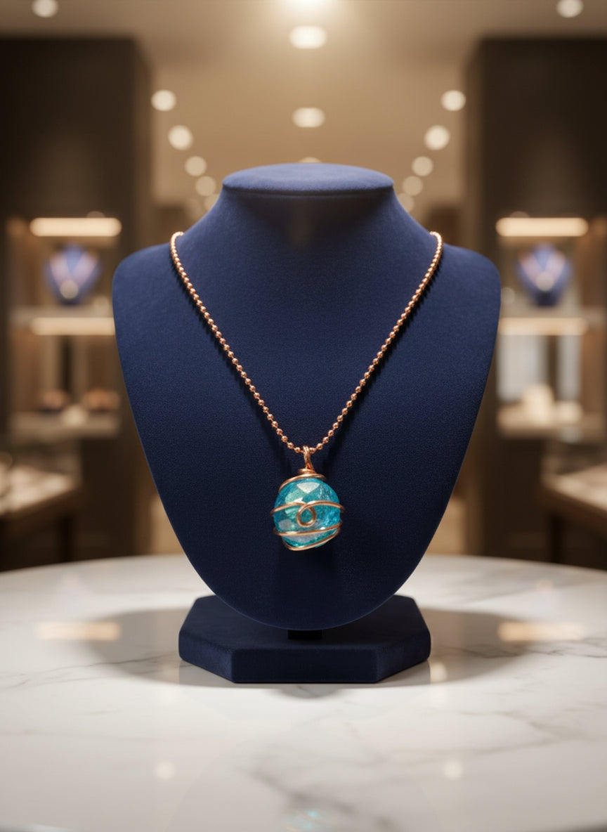 Aqua Aura Quartz Healing Necklace