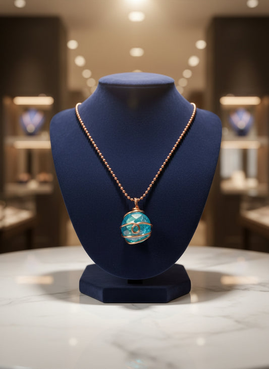 Aqua Aura Quartz Healing Necklace