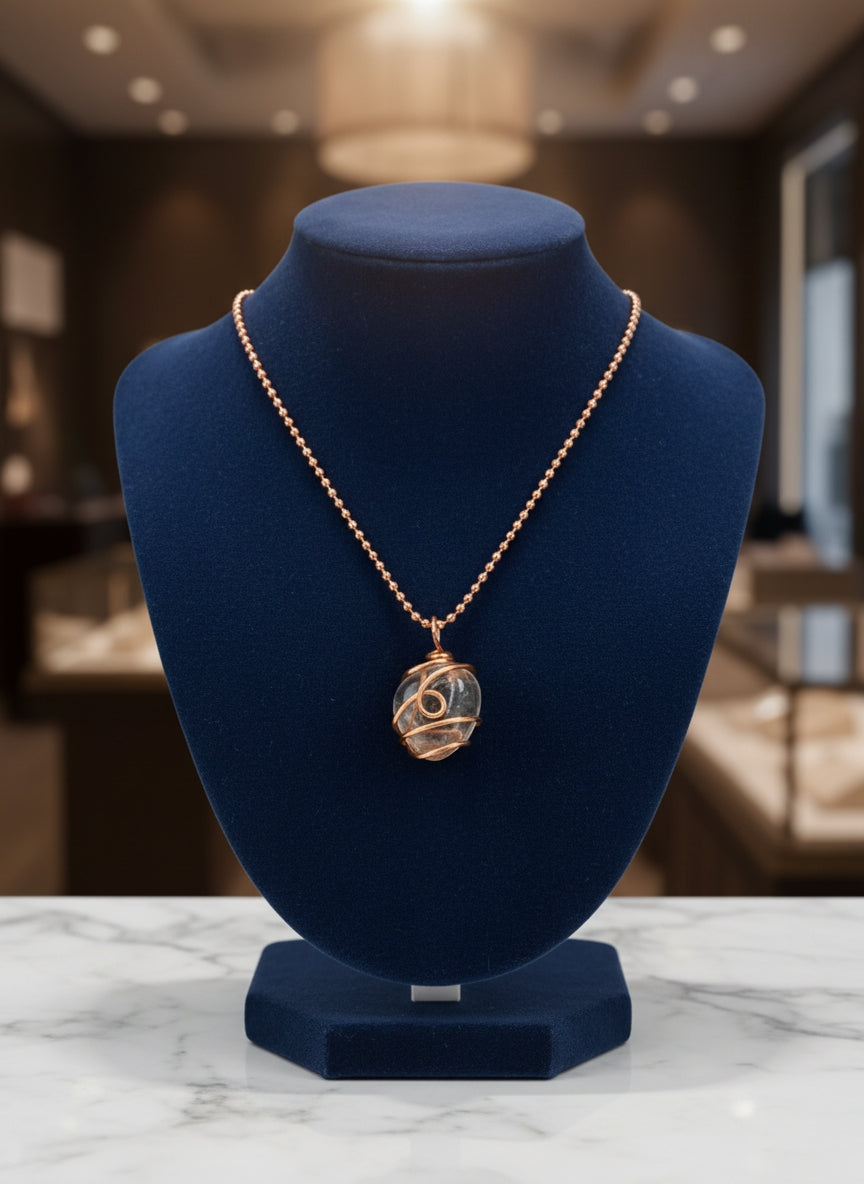 Clear Quartz Healing Crystal Necklace (Reiki Infused)