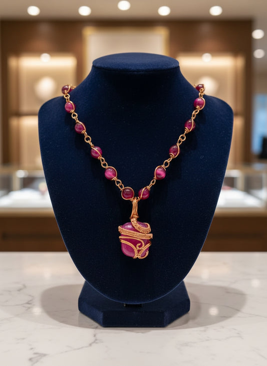 Luxury Pink Lace Agate Healing Masterpiece Pendant