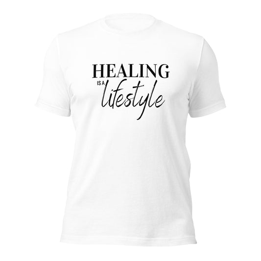 Healing is a Lifestyle Luxury Fitted Shirt (White)