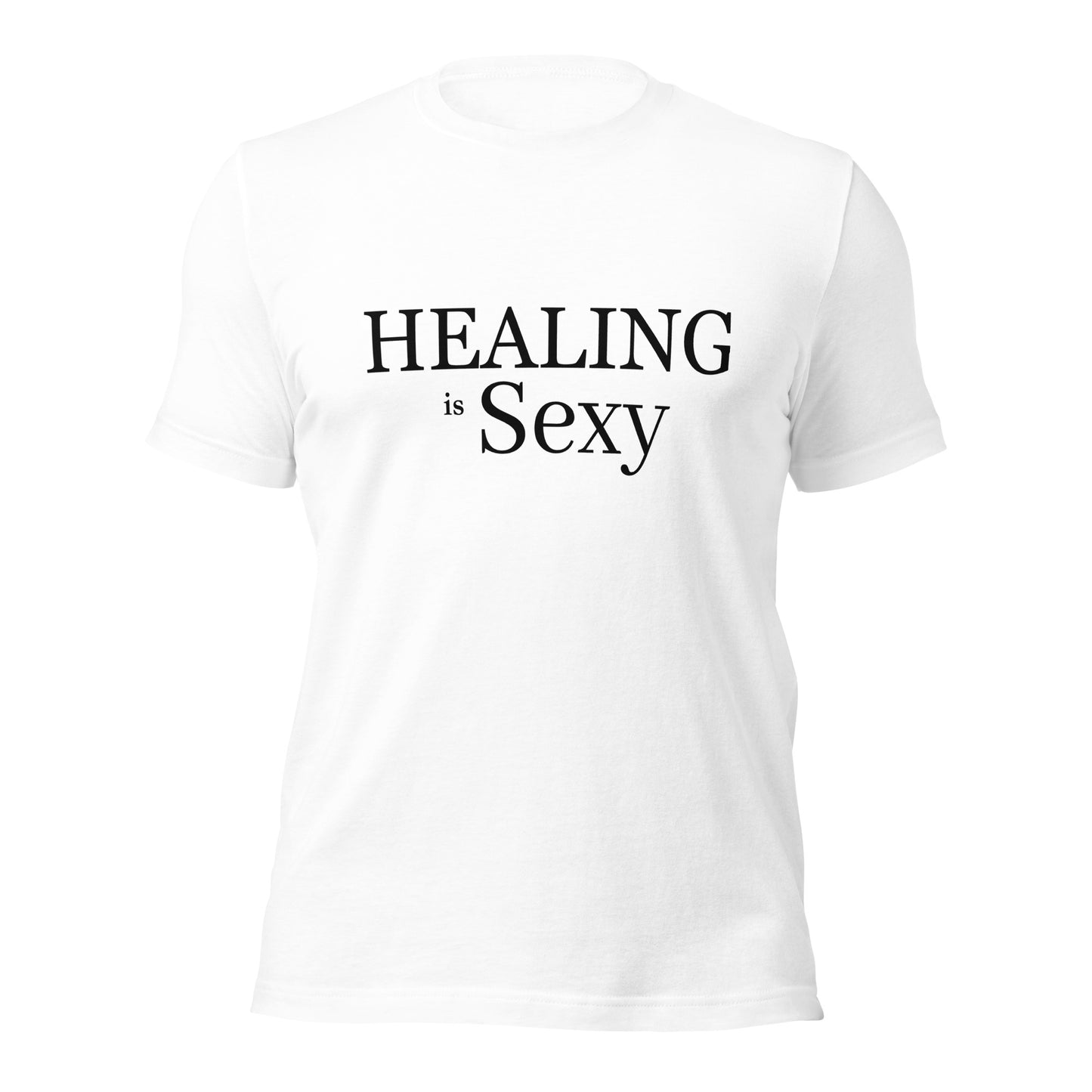 Healing is Sexy Luxury Fitted t-shirt (White)